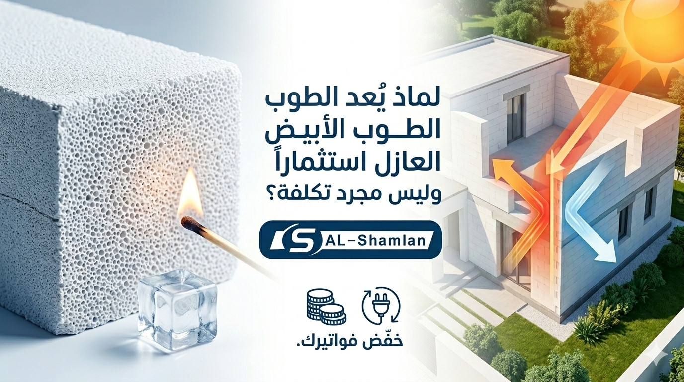 لماذا يُعد الطوب الأبيض العازل استثماراً وليس مجرد تكلفة بناء؟ دليل “الشملان” الشامل